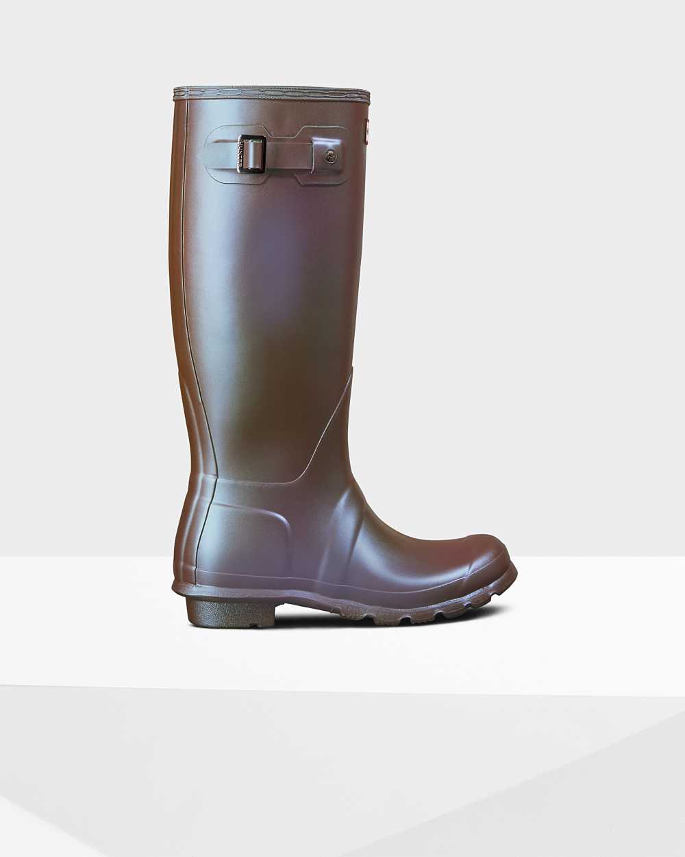 Botas De Agua Mujer - Hunter Original Nebula Tall Marrones - TKYOSX-978 - Marrones